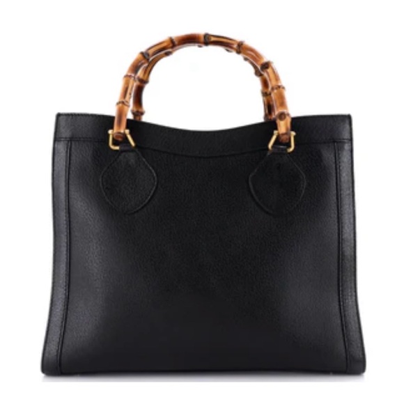Gucci Handbags - Gucci Diana- Black Leather Tote with Bamboo Top Handles with COA
